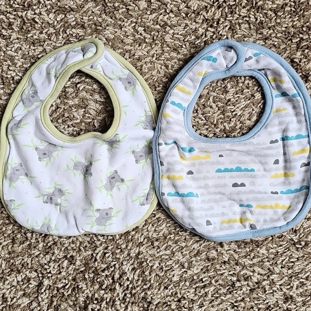 Lot Of Baby Boy Items- Bibs Hats Socks & Mittens- Multi Color